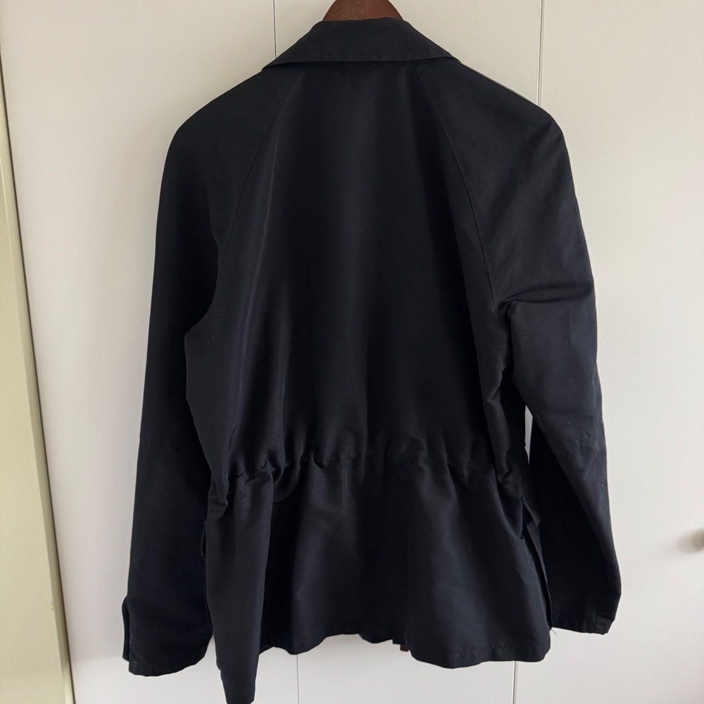 Lauren Ralph Lauren Black Field Jacket Leather Trim Utility Coat Womens - Picture 2 of 8